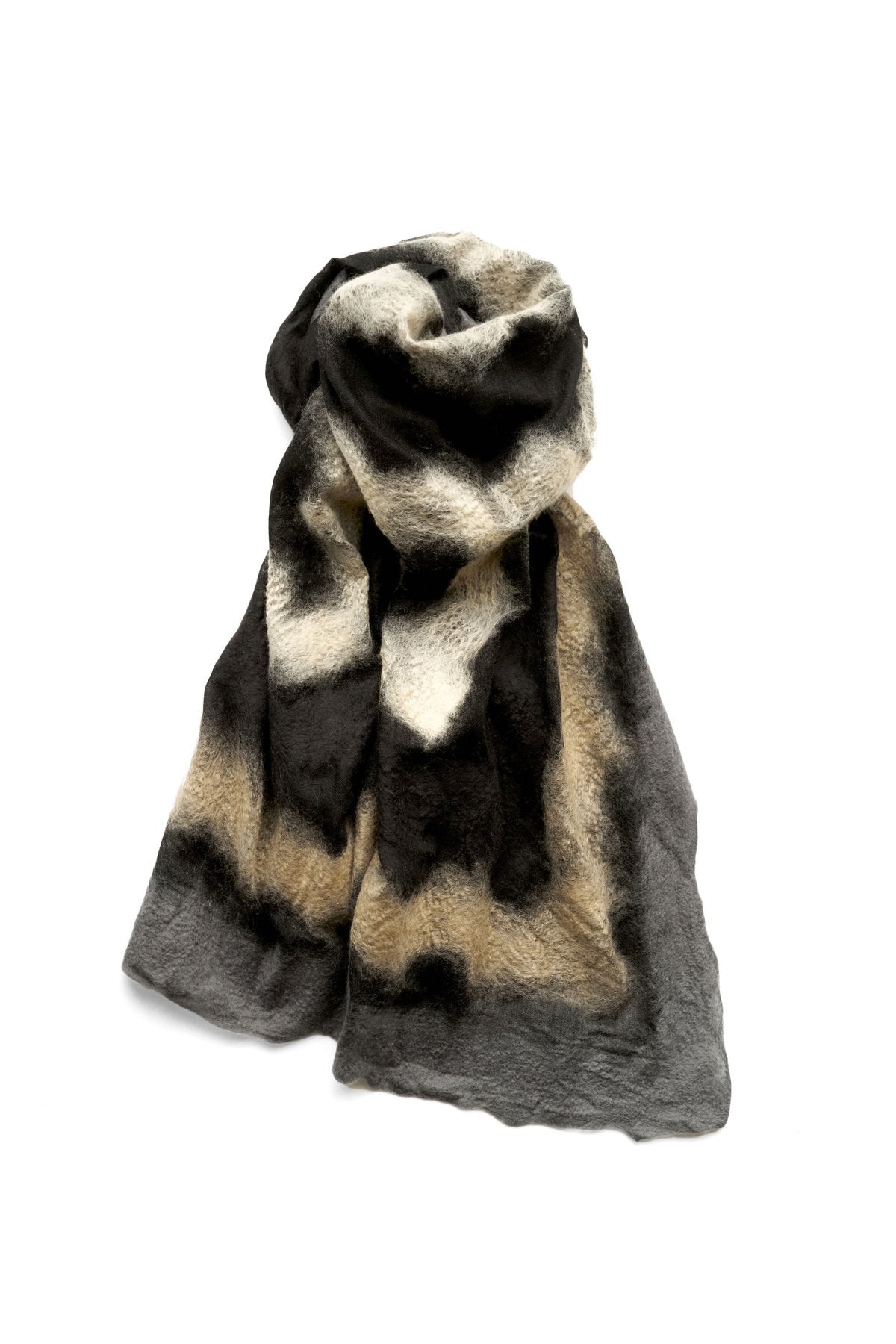 SILVANA MANETTI - CASHMERE MERINO WOOL STOLE - VINCI GRAY/BLACK No.43