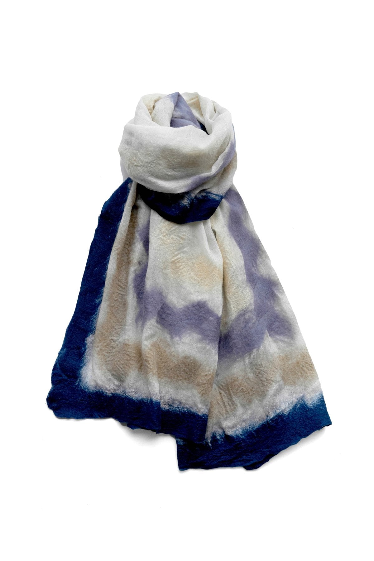 SILVANA MANETTI - CASHMERE MERINO WOOL STOLE - VINCI BLUE/WHITE No.44