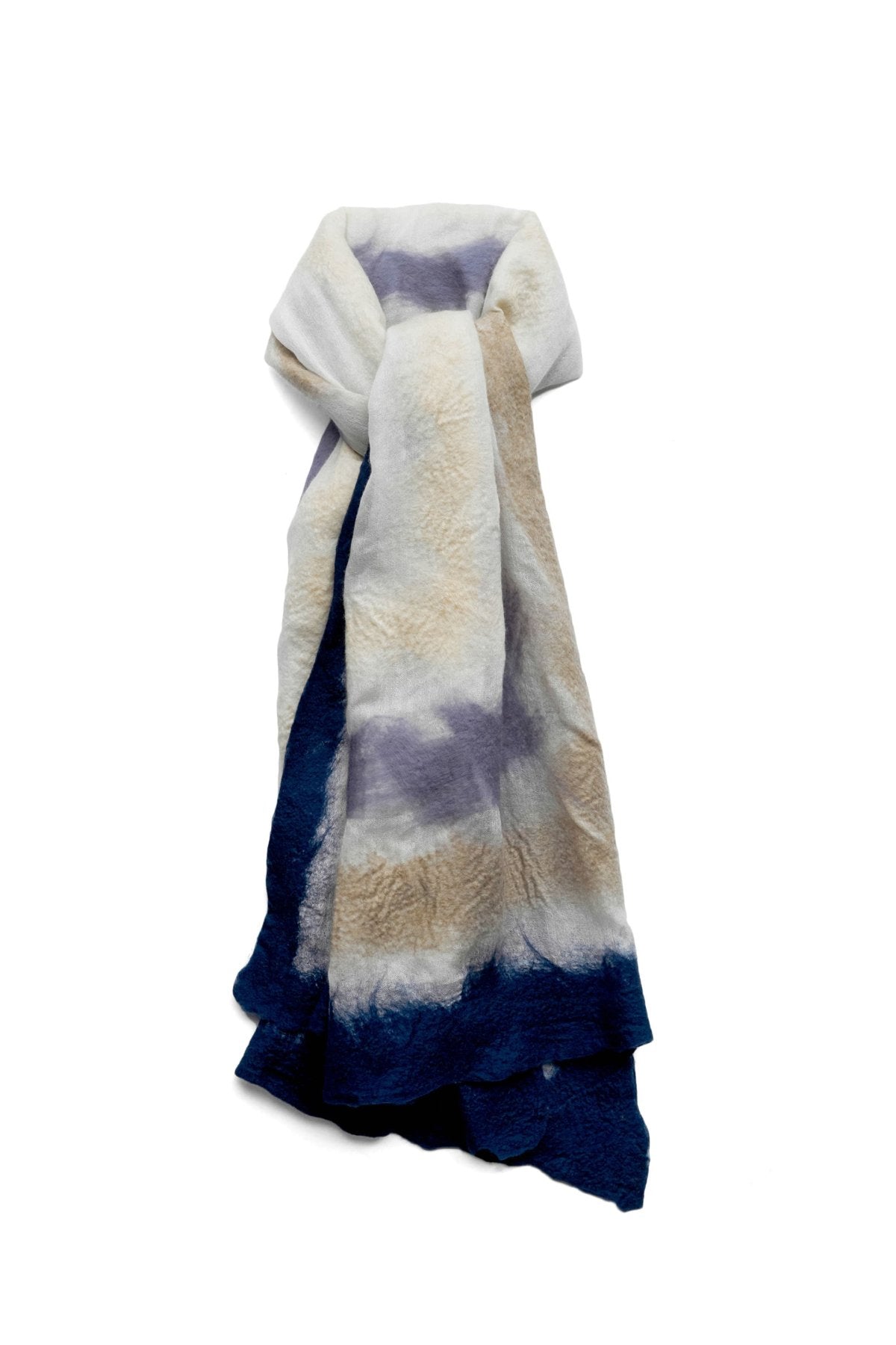 SILVANA MANETTI - CASHMERE MERINO WOOL STOLE - VINCI BLUE/WHITE No.45