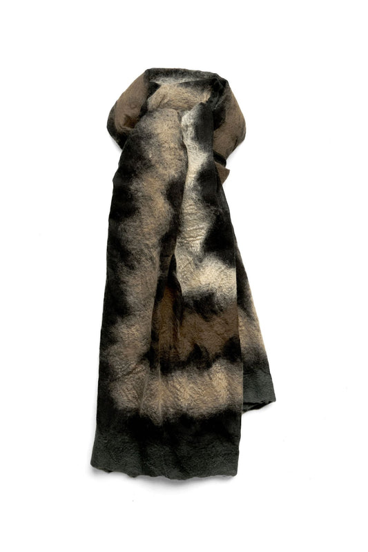 SILVANA MANETTI - CASHMERE MERINO WOOL STOLE - VINCI GREEN/BROWN No.47