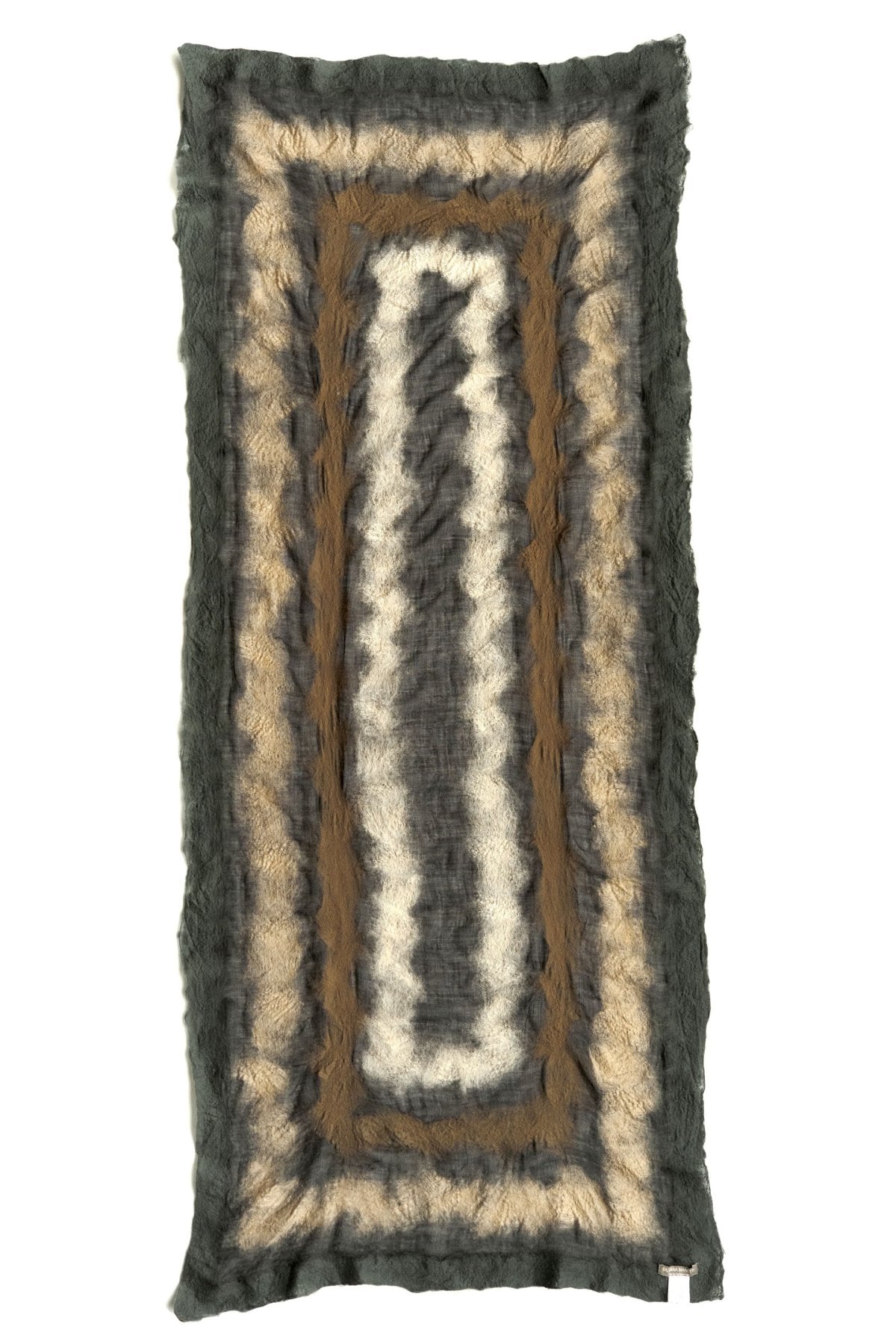 SILVANA MANETTI - CASHMERE MERINO WOOL STOLE - VINCI GREEN/BROWN No.47