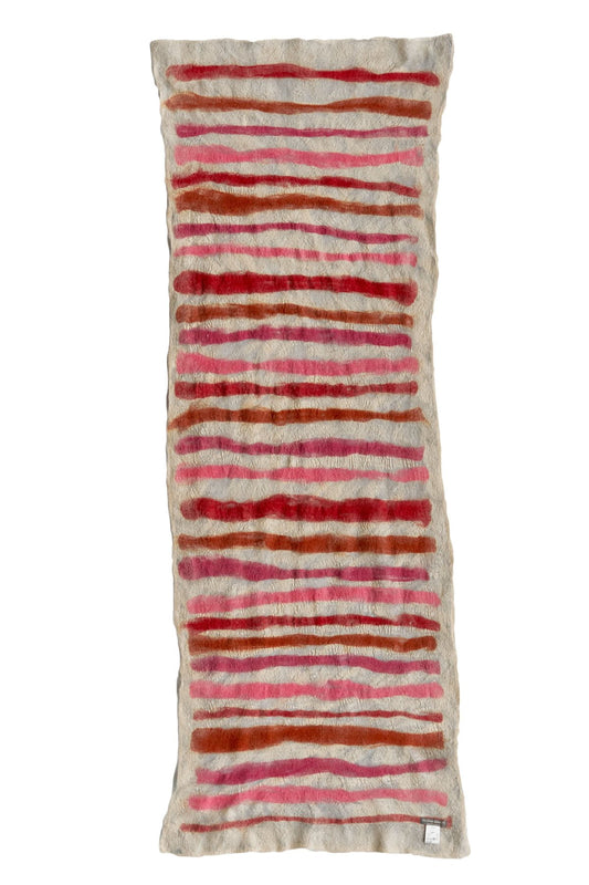 SILVANA MANETTI - SILK CASHMERE STOLE - RULER TNT LIGHT GRAY/PINK/RUST No.54