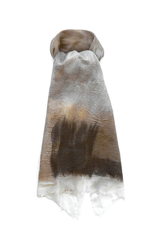 SILVANA MANETTI - CASHMERE WOOL STOLE - OLYMPIA BEIGE/ICE No.58