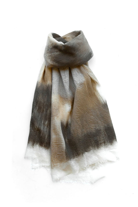 SILVANA MANETTI - CASHMERE WOOL STOLE - OLYMPIA BEIGE/ICE No.59