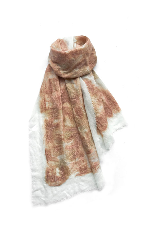 SILVANA MANETTI - CASHMERE STOLE - SAIA PINK/WHITE No.62