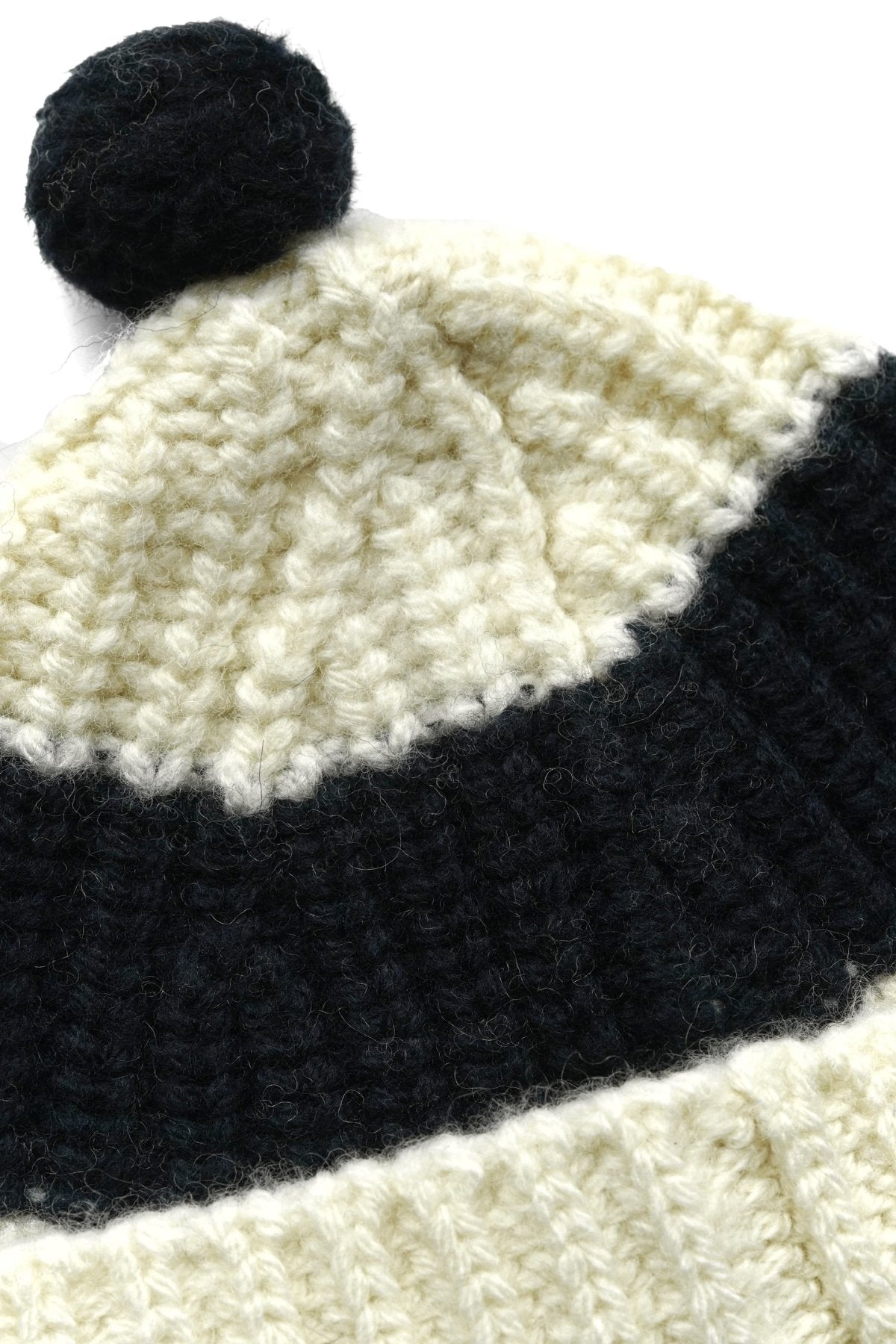 ◯ Nigel Cabourn - ACC-3 STRIPED POM POM BEANIE - OFF WHITE