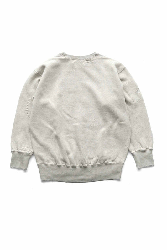 OLD JOE - PATINA COTTON SWEAT CREW-NECK(SCAR FACE) - FOG