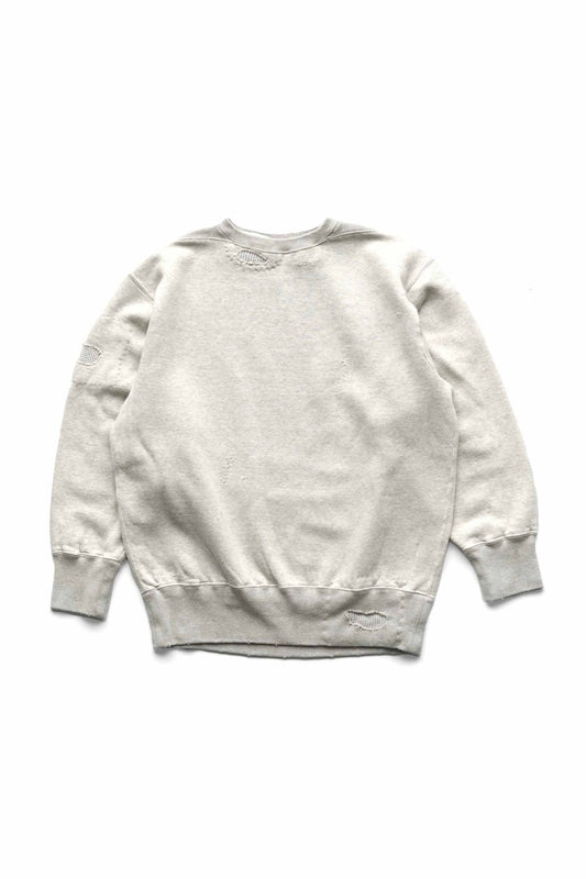 OLD JOE - PATINA COTTON SWEAT CREW-NECK(SCAR FACE) - FOG