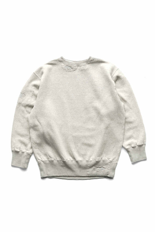 OLD JOE - PATINA COTTON SWEAT CREW-NECK(SCAR FACE) - FOG