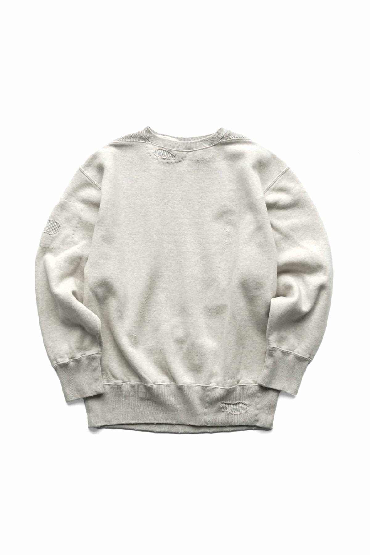 OLD JOE - PATINA COTTON SWEAT CREW-NECK(SCAR FACE) - FOG