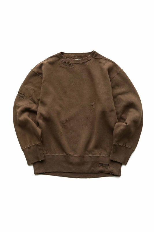 OLD JOE - PATINA COTTON SWEAT CREW-NECK(SCAR FACE) - MINK