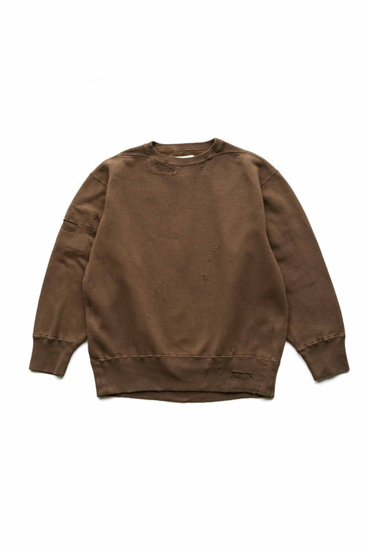 OLD JOE - PATINA COTTON SWEAT CREW-NECK(SCAR FACE) - MINK