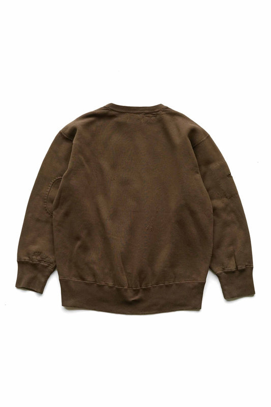 OLD JOE - PATINA COTTON SWEAT CREW-NECK(SCAR FACE) - MINK