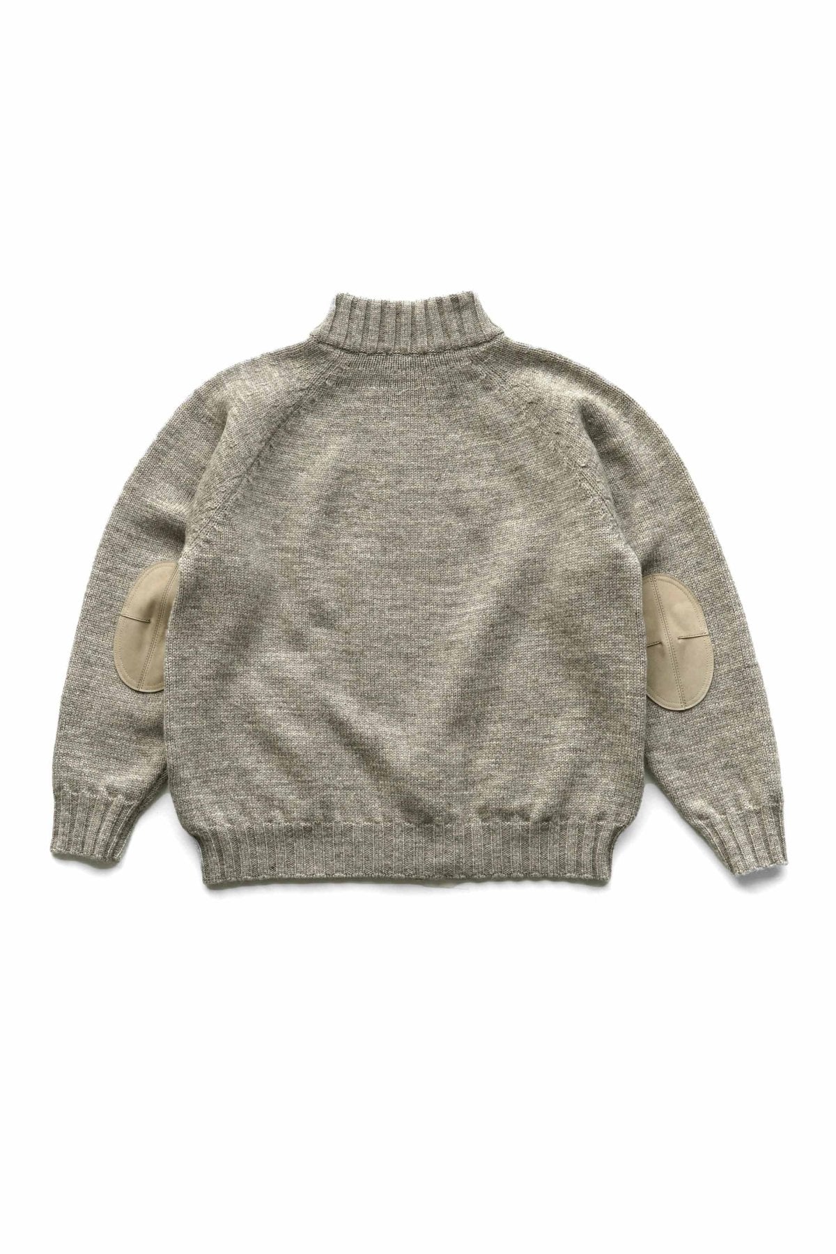 OLD JOE - TWEEDY YARN ZIP SWEATER - MINK