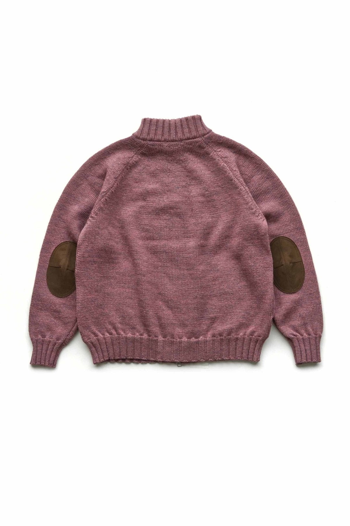 OLD JOE - TWEEDY YARN ZIP SWEATER - PLUM