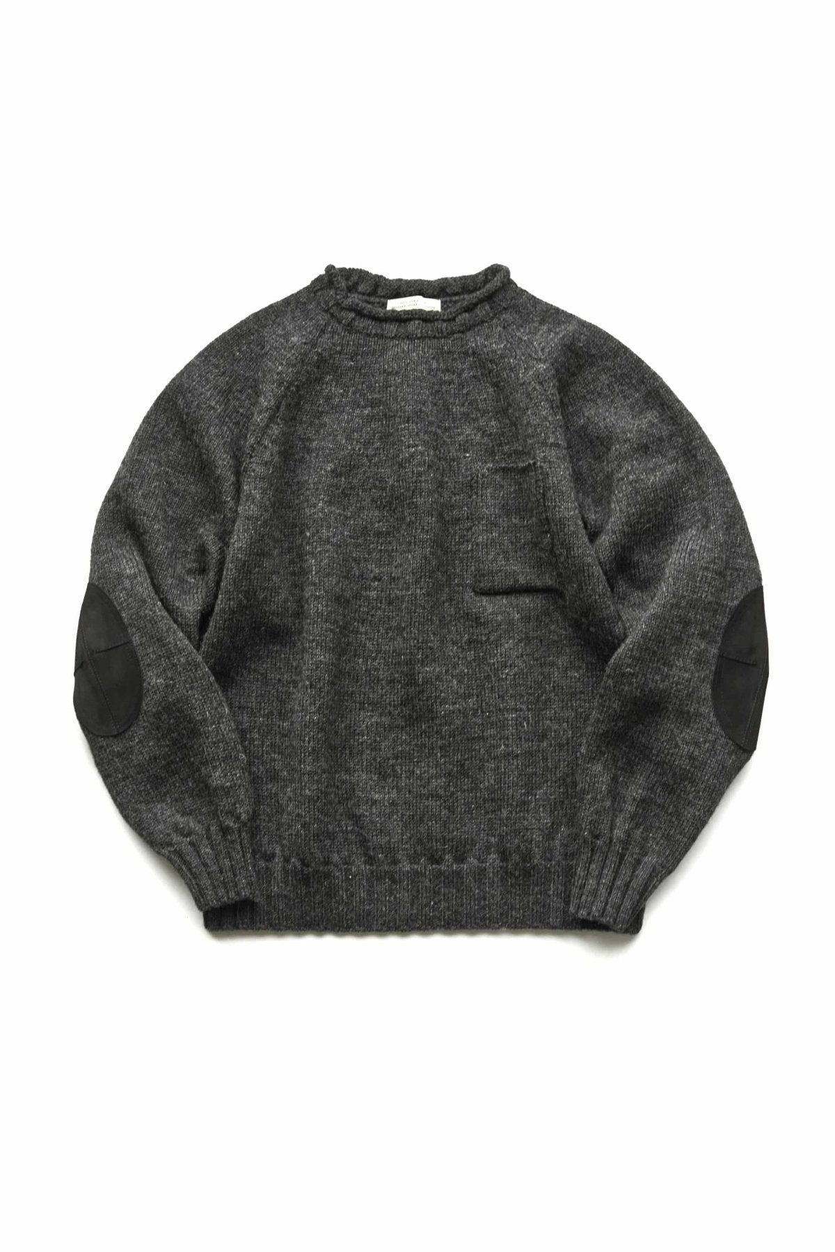 OLD JOE - TWEEDY YARN ROLL-NECK SWEATER - GRAPHITE