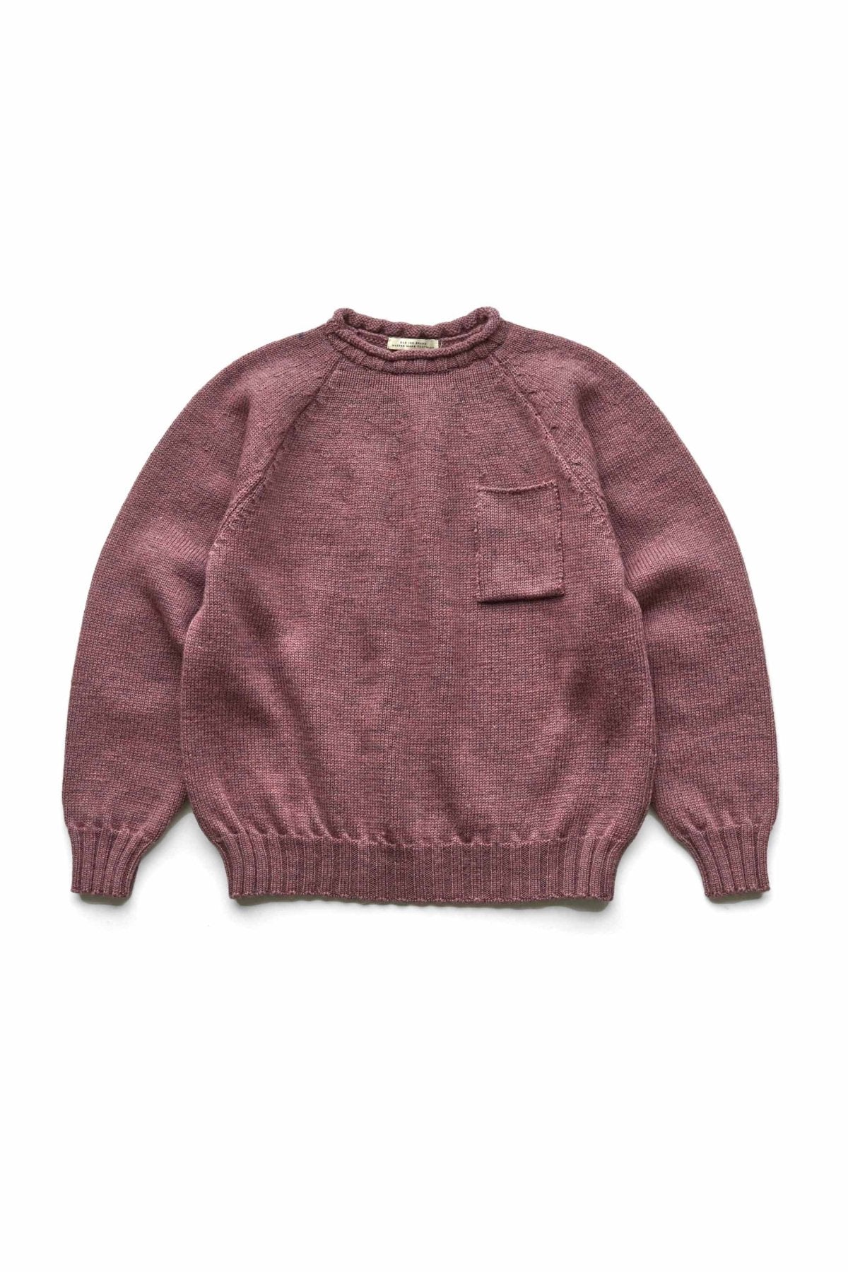 OLD JOE - TWEEDY YARN ROLL-NECK SWEATER - PLUM