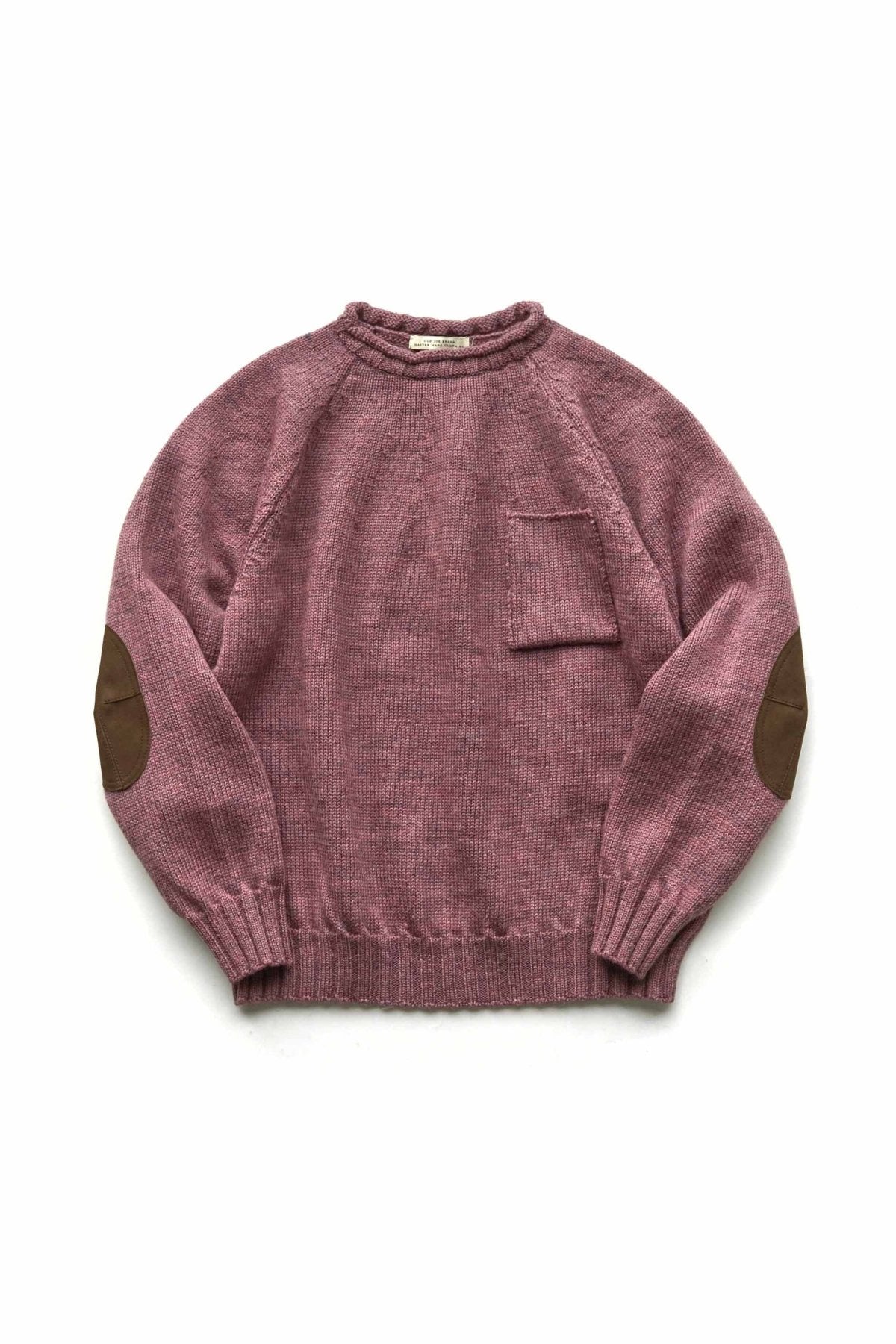 OLD JOE - TWEEDY YARN ROLL-NECK SWEATER - PLUM