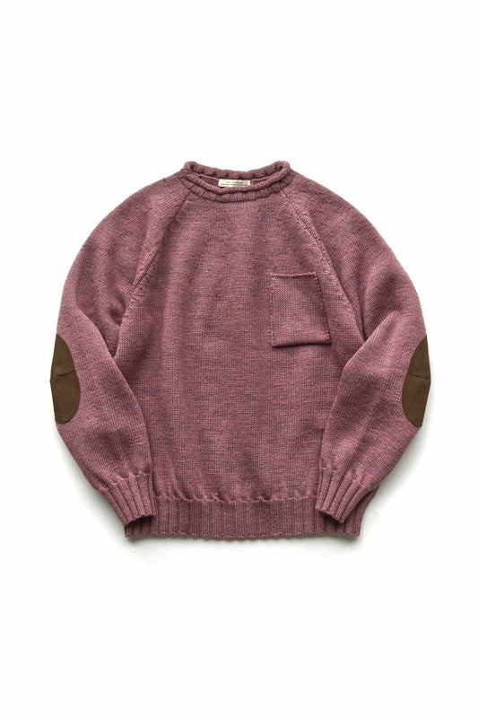 OLD JOE - TWEEDY YARN ROLL-NECK SWEATER - PLUM