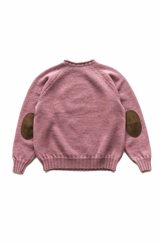 OLD JOE - TWEEDY YARN ROLL-NECK SWEATER - PLUM