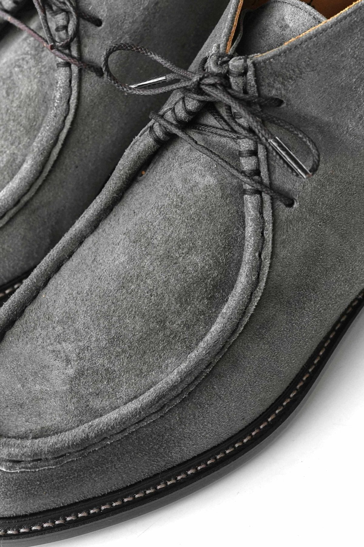 OLD JOE - "The Hiker" DISTRESSED LEATHER TYROLEAN BOOTS - PEWTER KUDU SUEDE