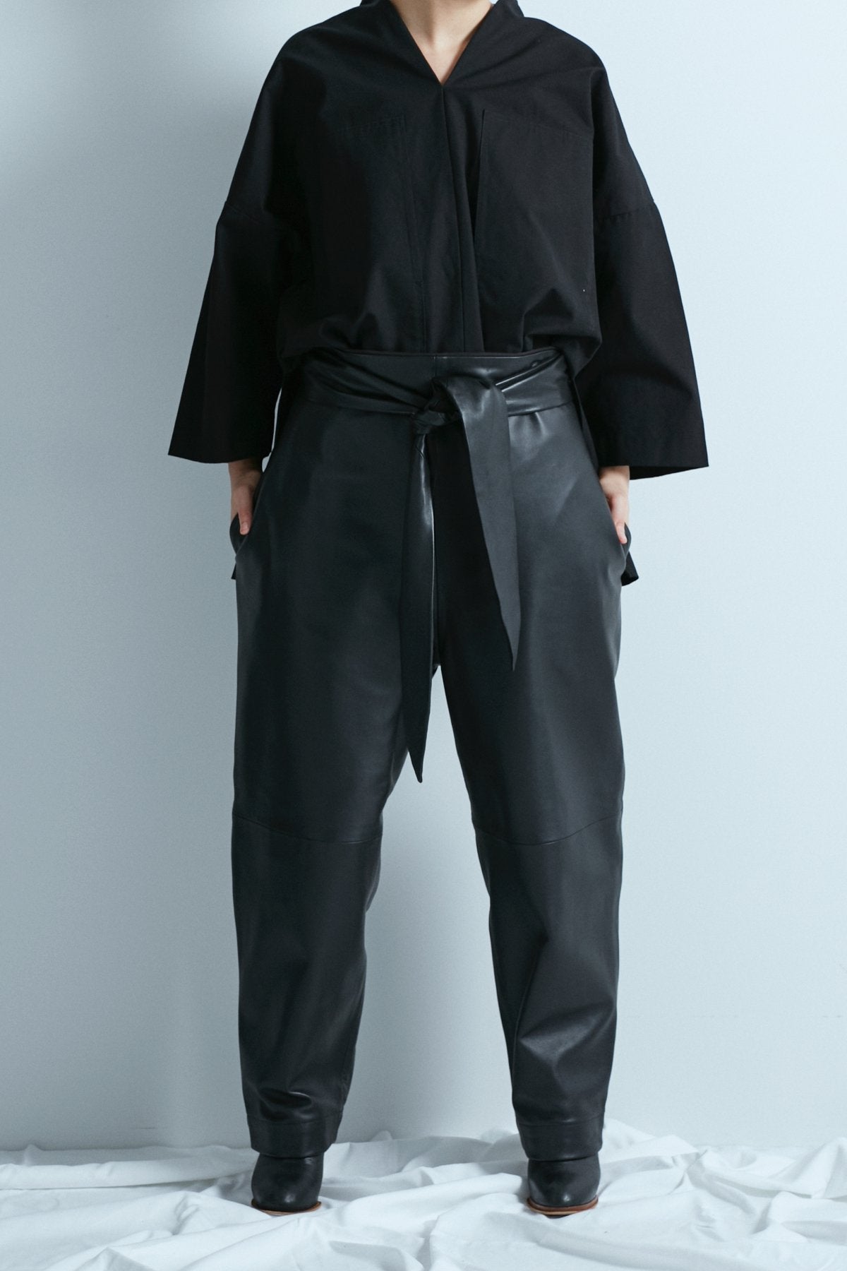 quitan - ★★★ Ramb Leather "Musubi" EASY PANTS - BLACK