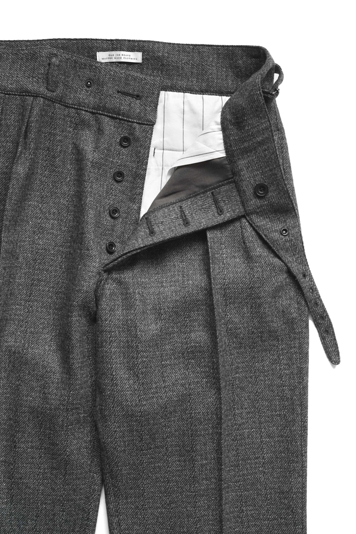 OLD JOE ★★★ - SIDE BUCKLE GRUKHA TROUSER - GRAPHITE PLAID