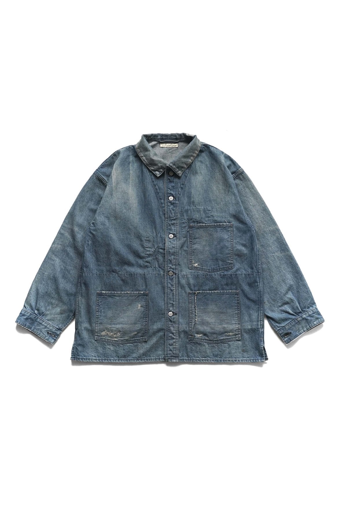 OLD JOE - CAMP COLLAR MOULDER JACKET(SCAR FACE) - INDIGO