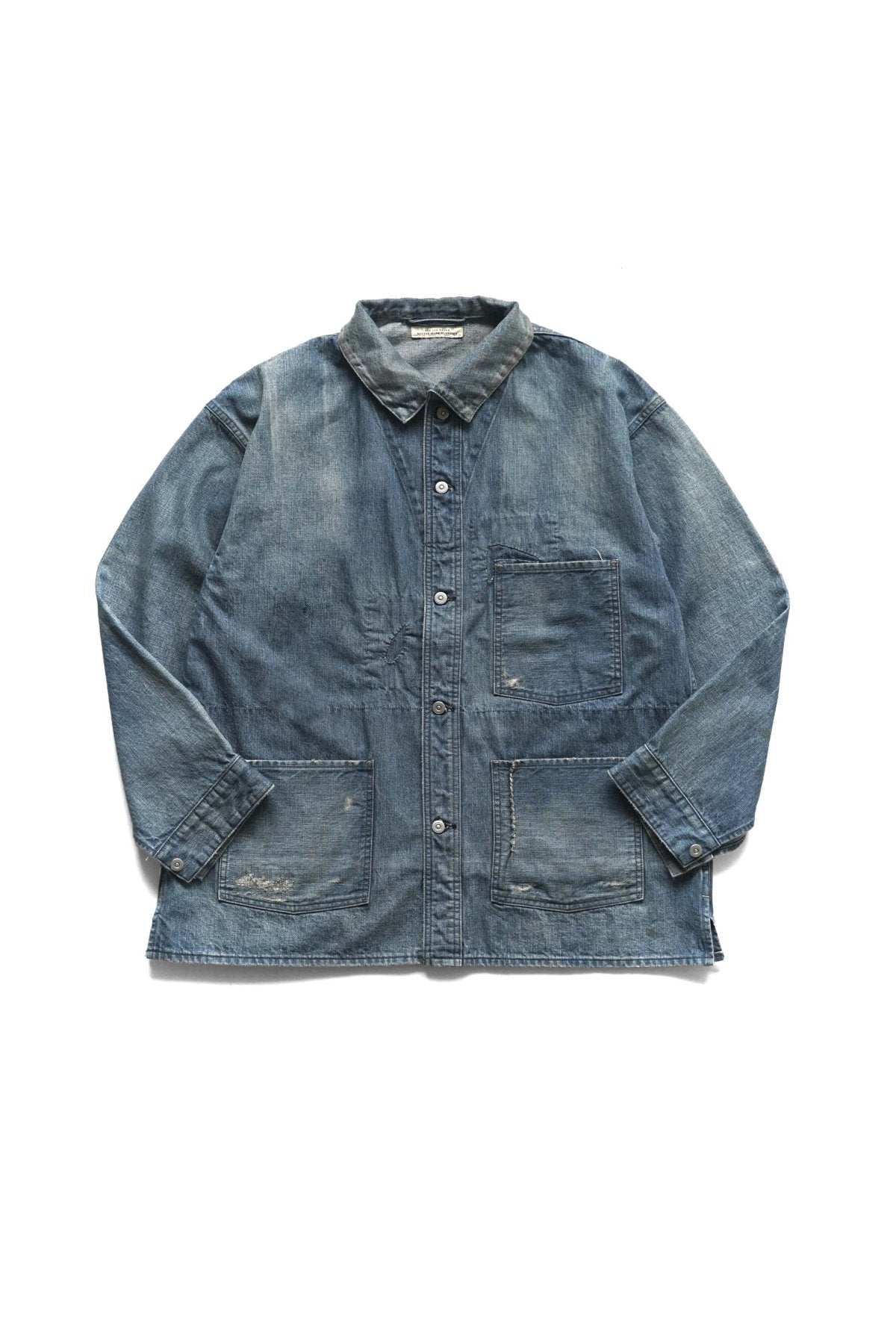 OLD JOE - CAMP COLLAR MOULDER JACKET(SCAR FACE) - INDIGO