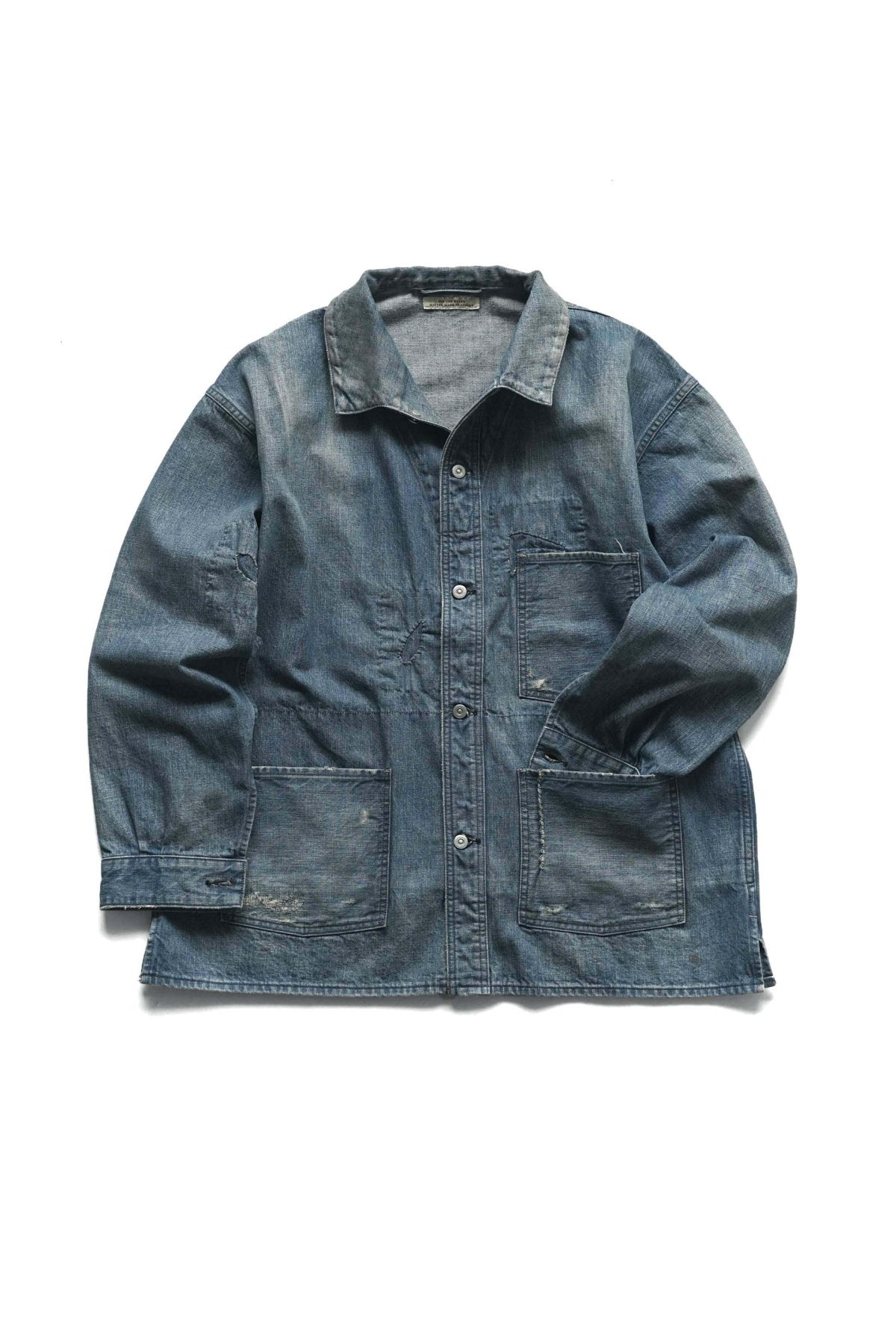 OLD JOE - CAMP COLLAR MOULDER JACKET(SCAR FACE) - INDIGO