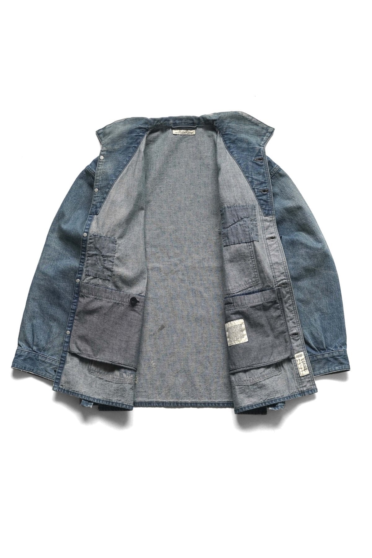 OLD JOE - CAMP COLLAR MOULDER JACKET(SCAR FACE) - INDIGO