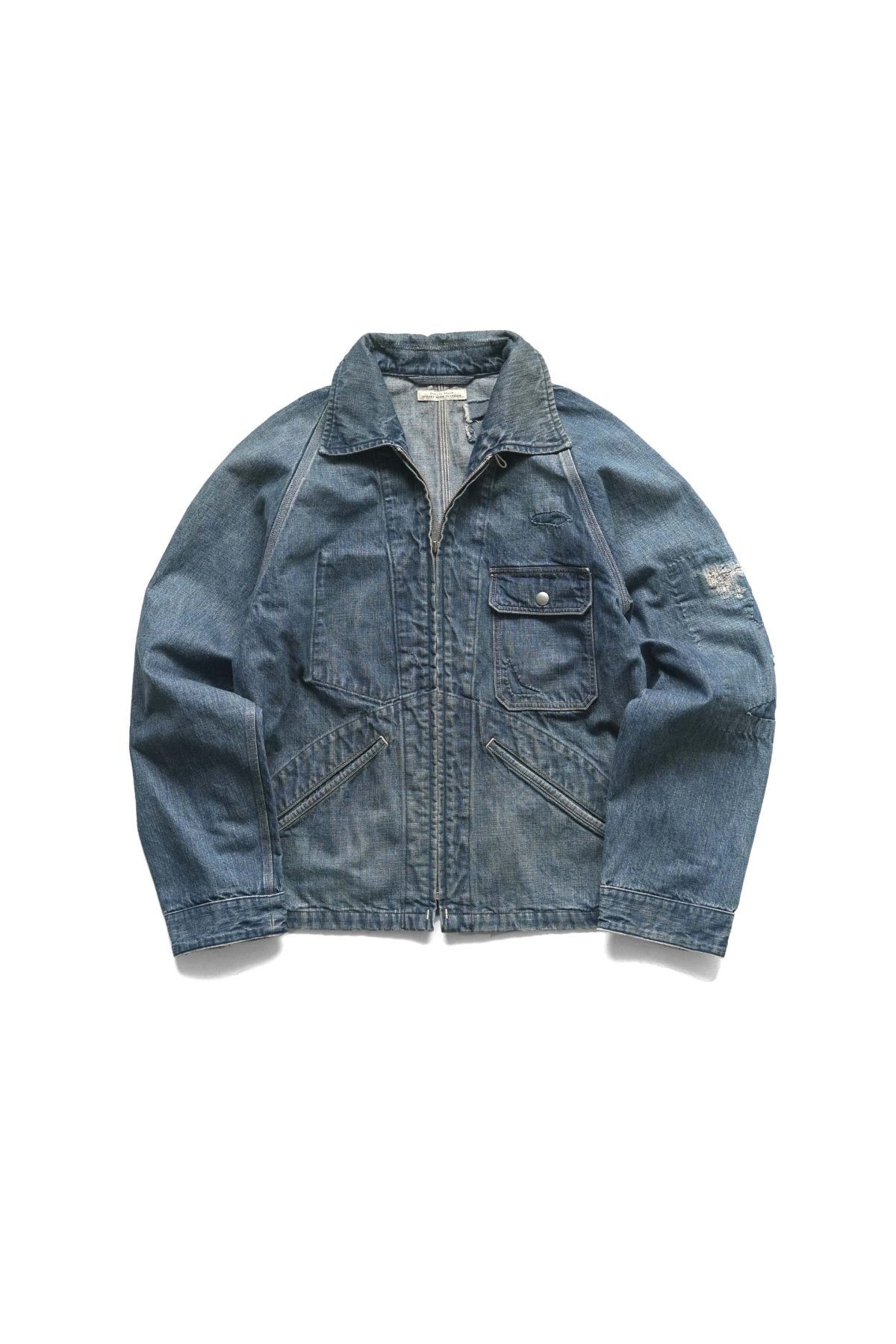 OLD JOE - ROLL-COLLAR ZIP JACKET (SCAR FACE) - INDIGO