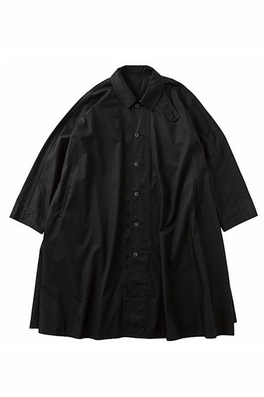 Porter Classic - GABARDINE SWING COAT - BLACK