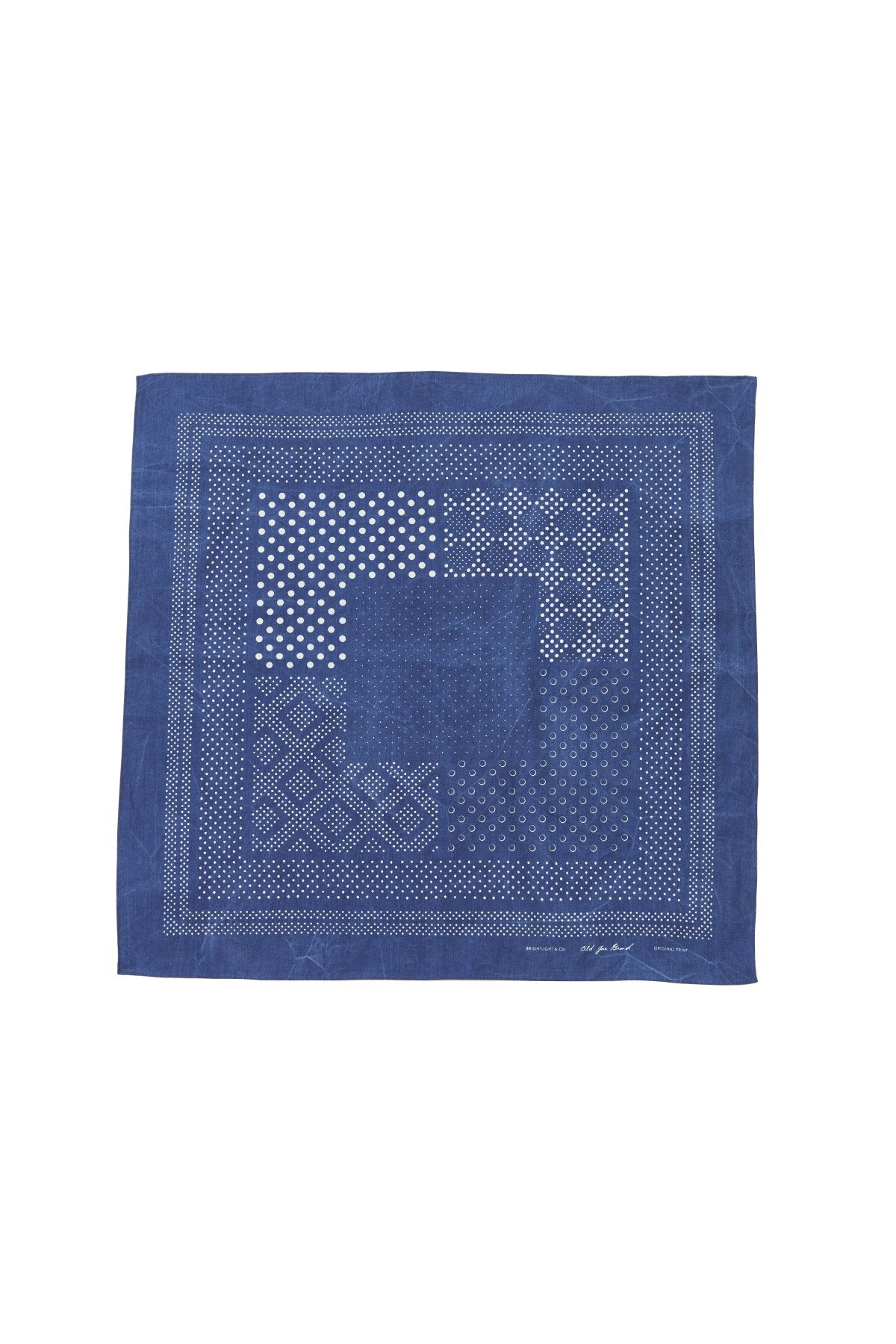 OLD JOE - DISTRESSED CALICO BANDANA - FADE INDIGO