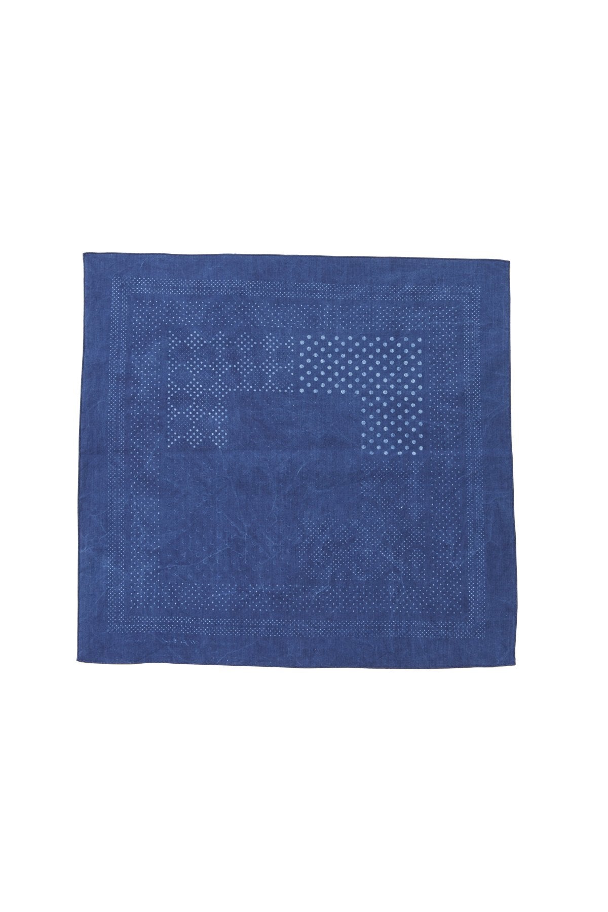 OLD JOE - DISTRESSED CALICO BANDANA - FADE INDIGO