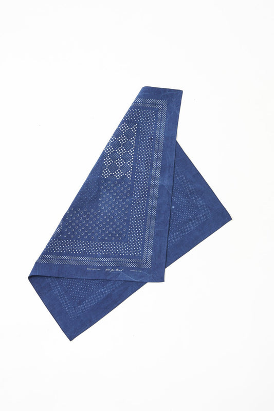 OLD JOE - DISTRESSED CALICO BANDANA - FADE INDIGO