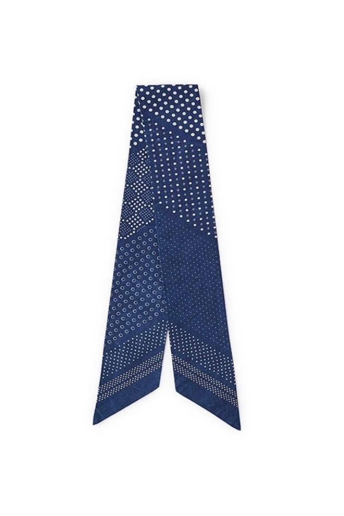 OLD JOE - DISTRESSED CALICO SCARF TIE - FADE INDIGO