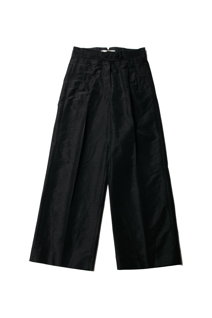 WRYHT - KNOTTED BACK PLEATED TROUSER - BLACK