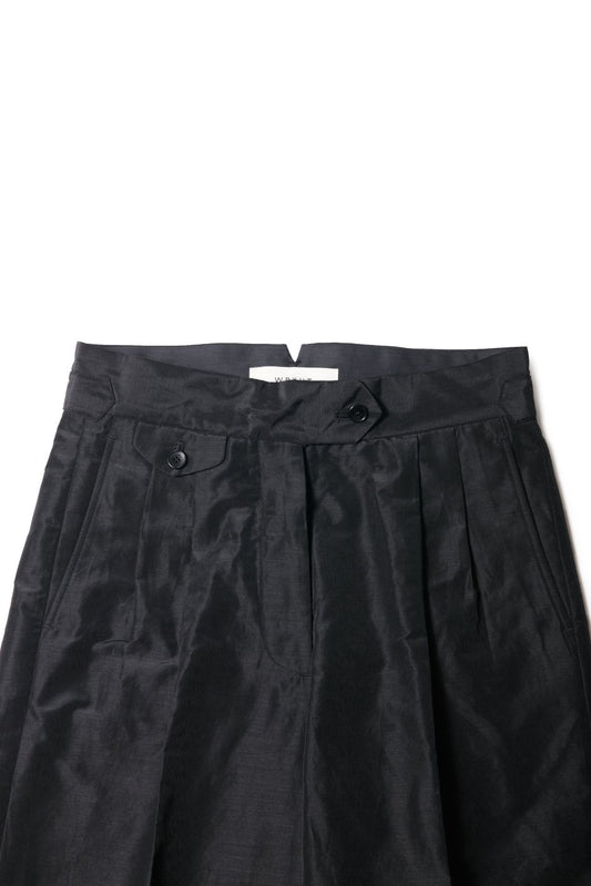 WRYHT - KNOTTED BACK PLEATED TROUSER - BLACK