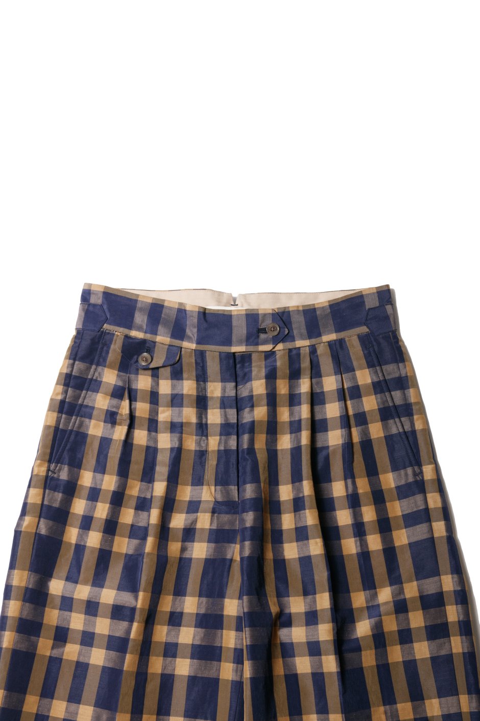 WRYHT - KNOTTED BACK PLEATED TROUSER - PLAID