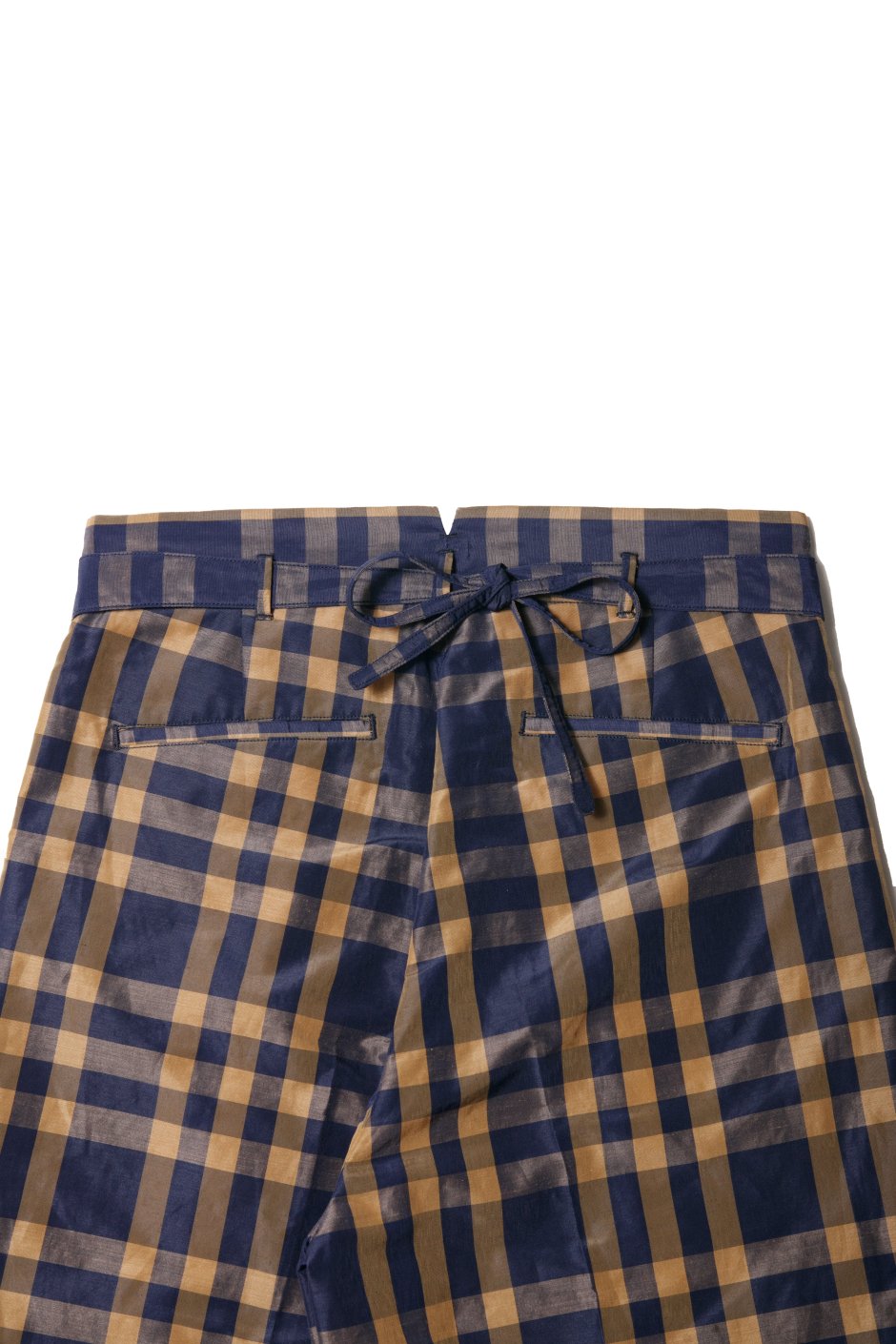 WRYHT - KNOTTED BACK PLEATED TROUSER - PLAID