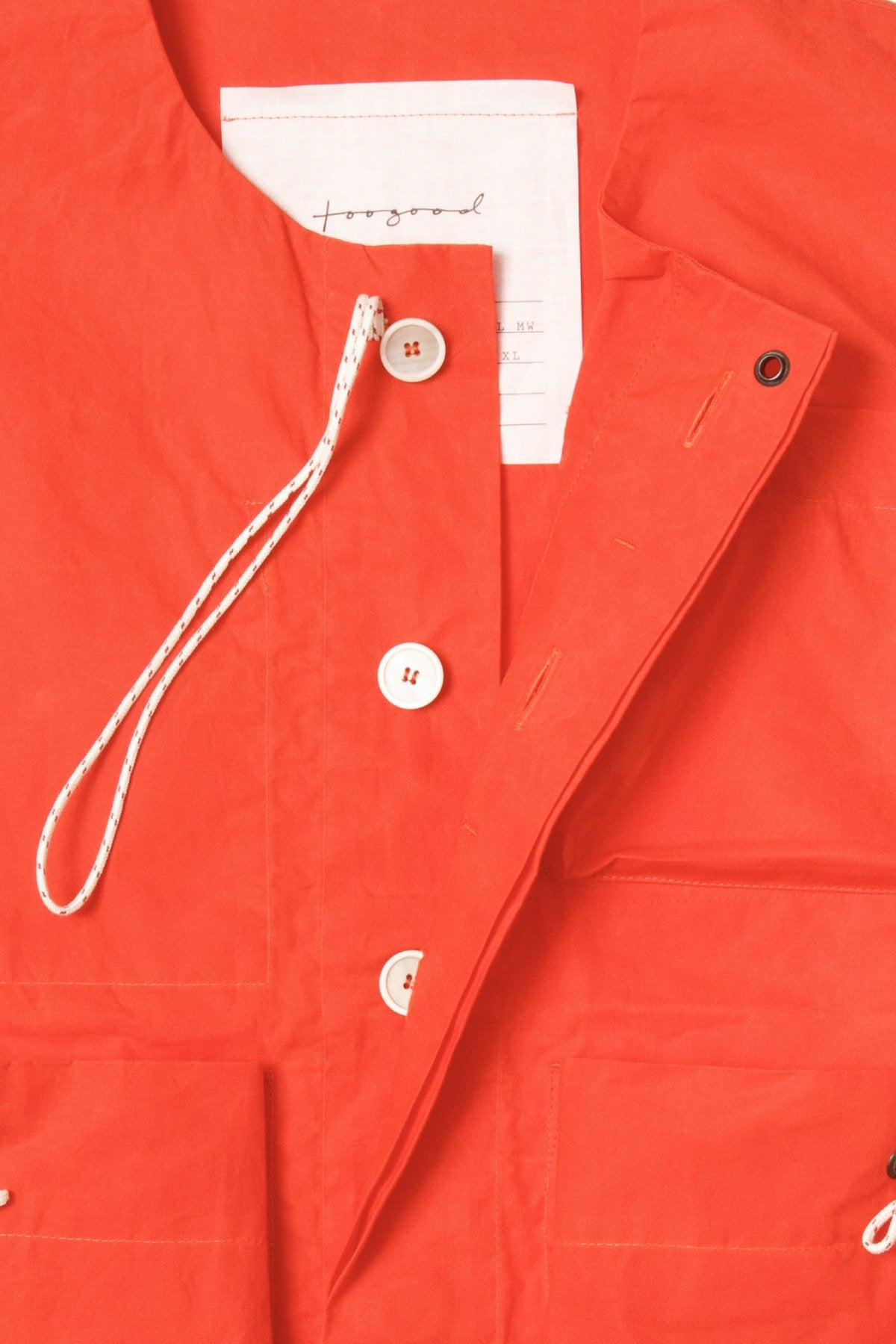 toogood ★★★ - THE ROPER GILET - WAXED COTTON - BUOY ORANGE