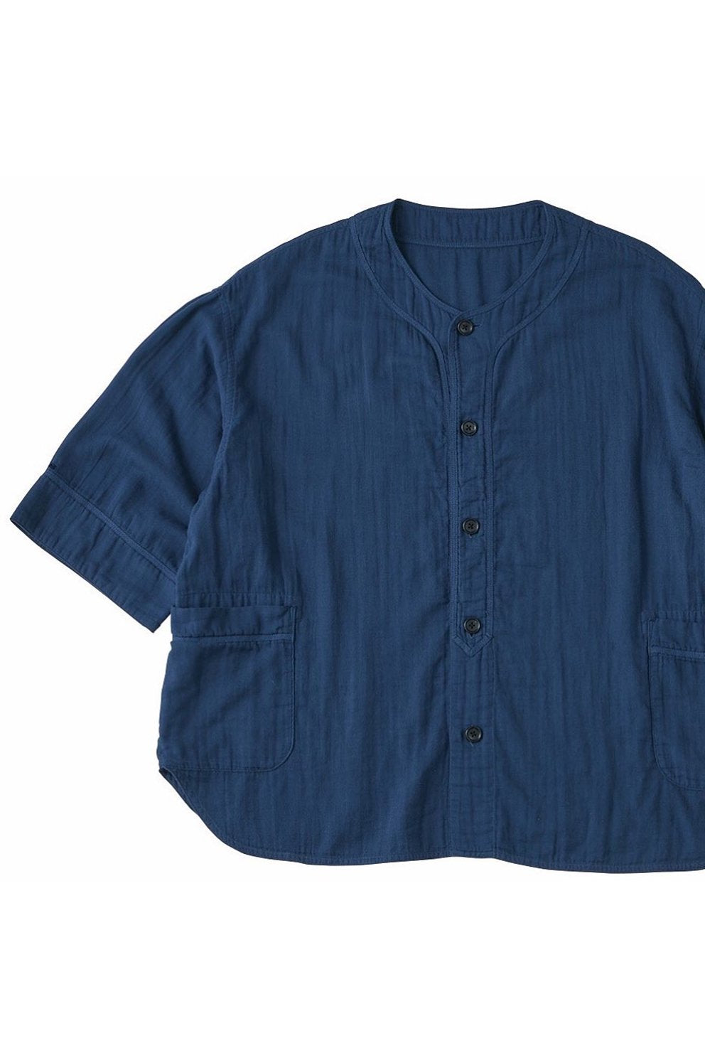 Porter Classic - SUVIN GOLD GAUZE BASEBALL SHIRT - NAVY