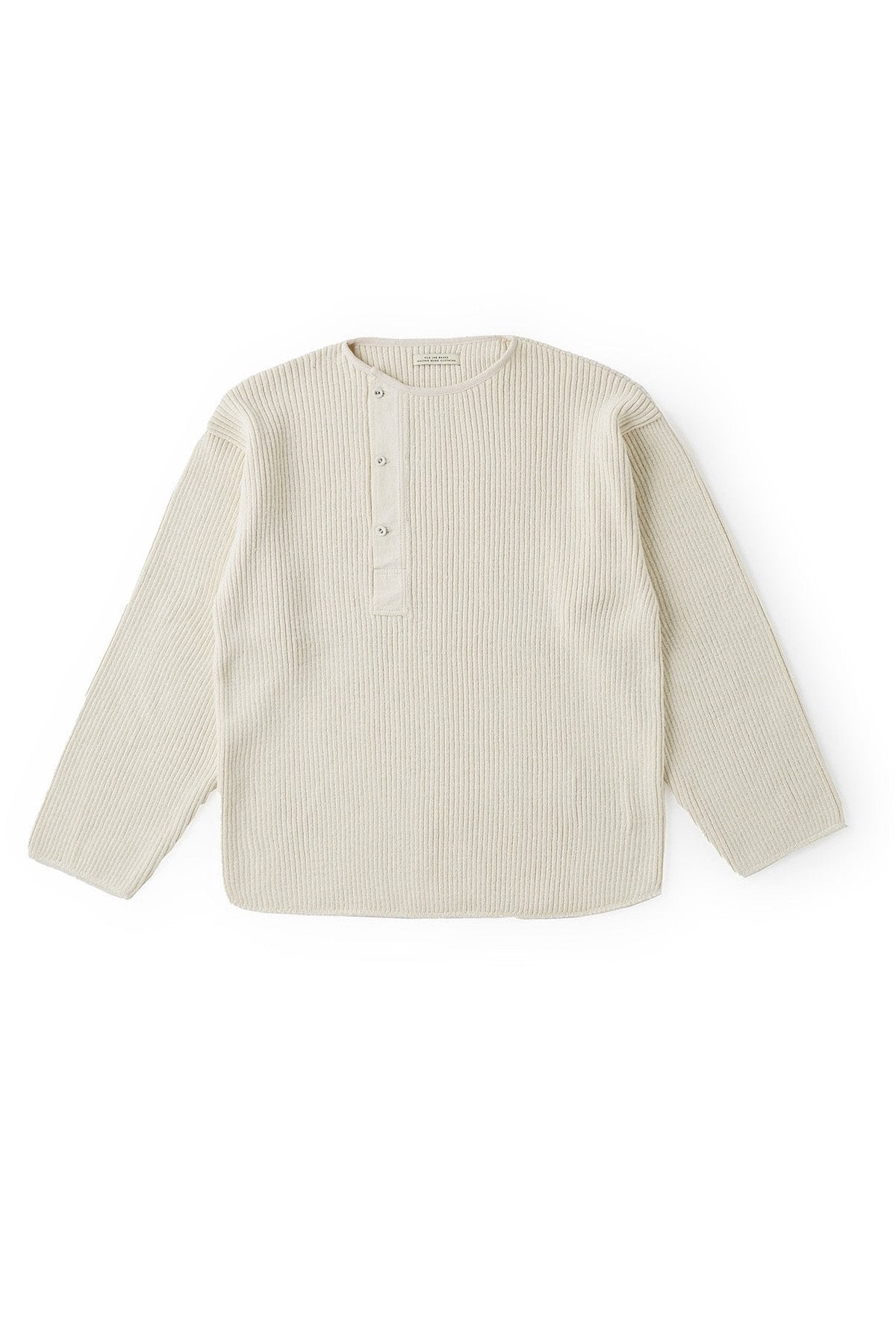 OLD JOE - ASYMMETRY FRONT HENLY SWEATER - NATURAL