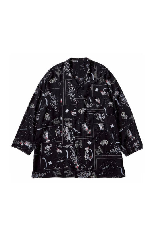 Porter Classic - ALOHA LONG SHIRT FRENCH FILM  - BLACK