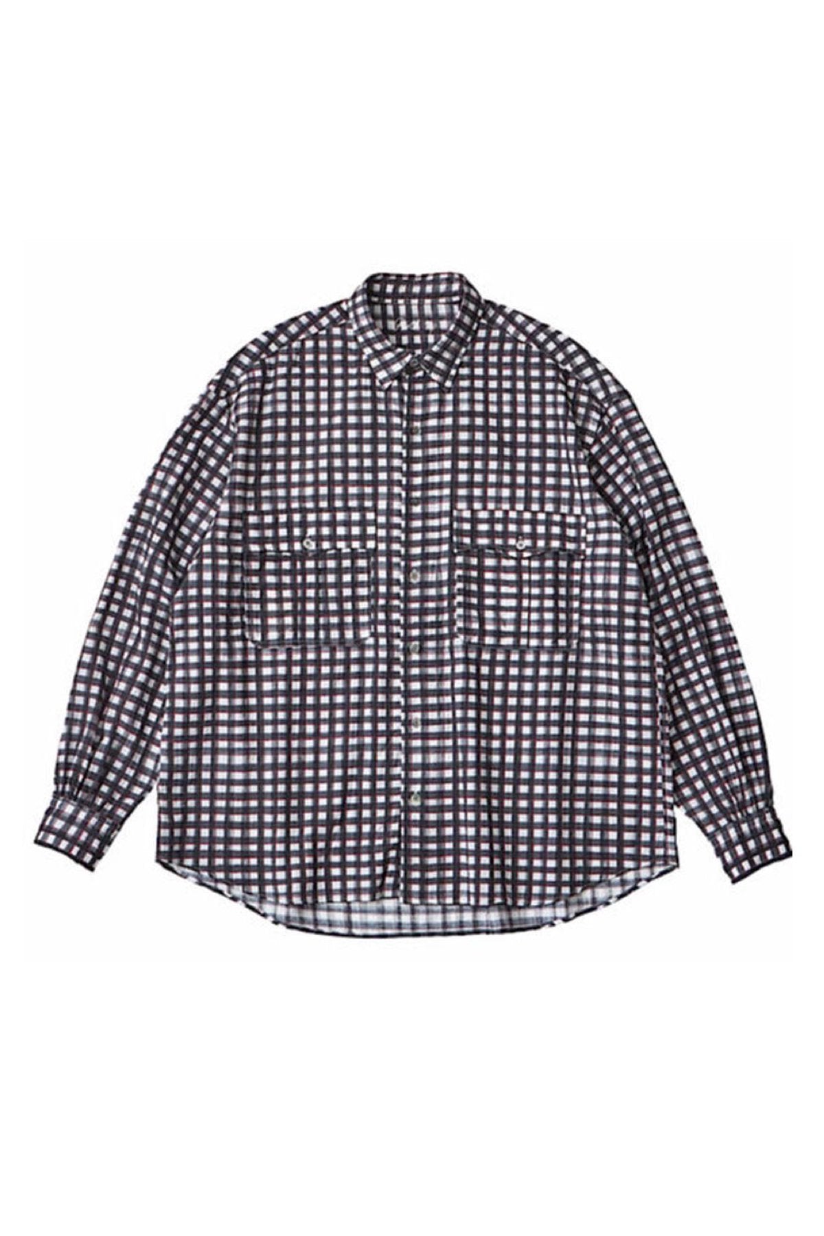 Porter Classic - ROLL UP 水彩 GINGHAM SHIRT - BLACK