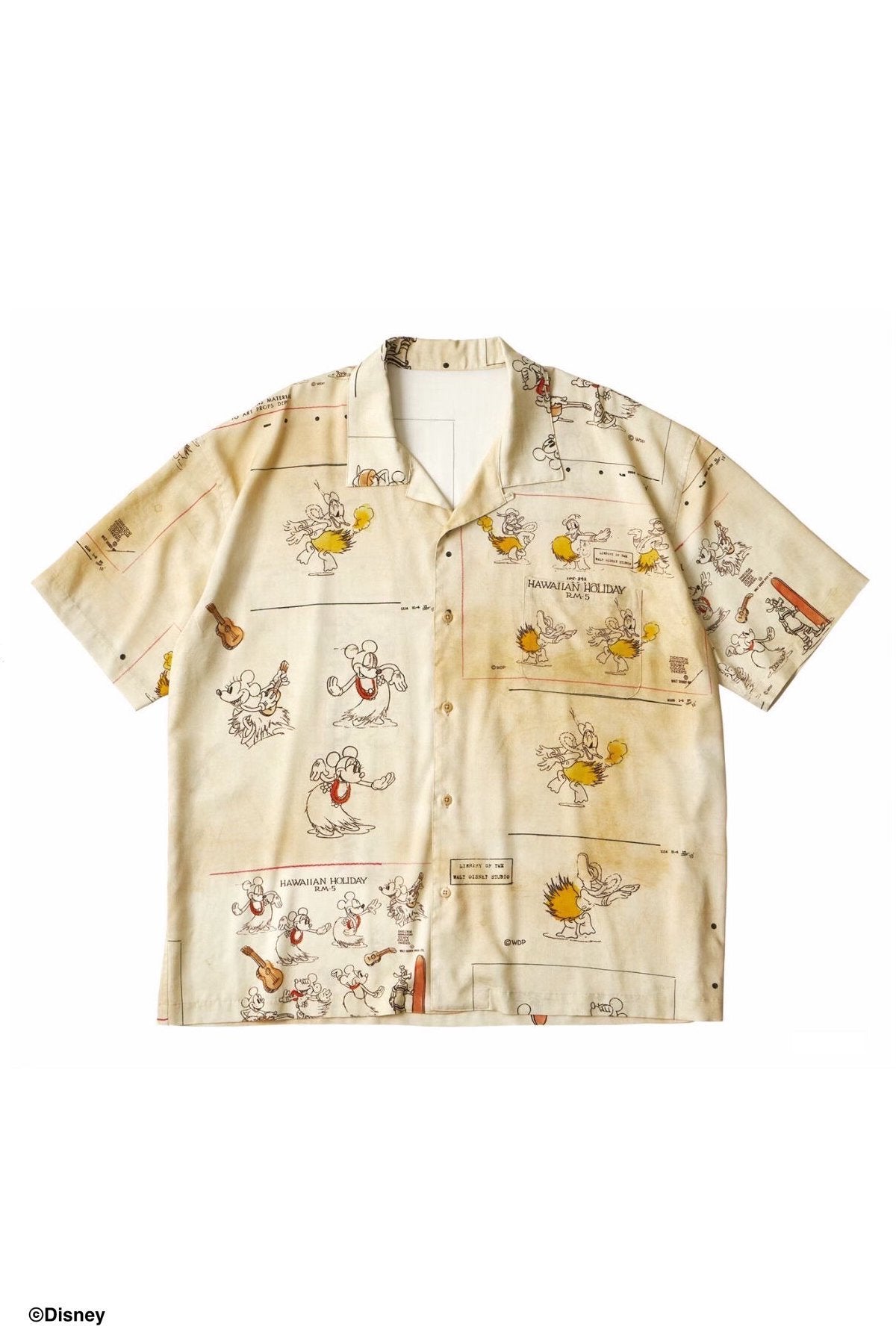 DISNEY HAWAIIAN HOLIDAY / ALOHA SHIRT - SEPIA