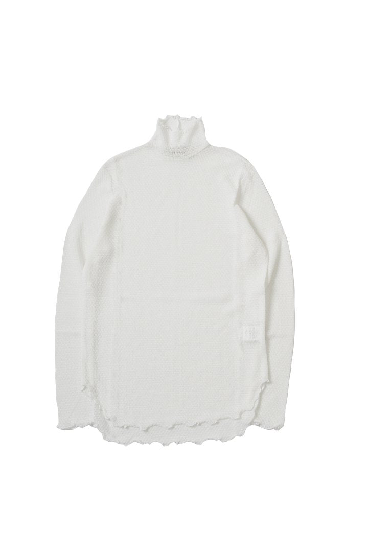 WRYHT - LACE PATTERN TURTLE NECK - RAW WHITE