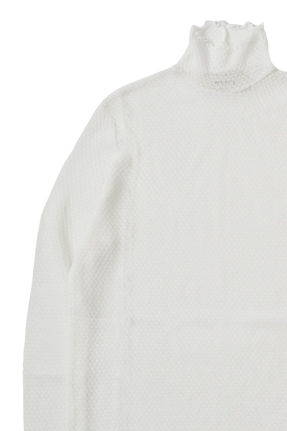 WRYHT - LACE PATTERN TURTLE NECK - RAW WHITE