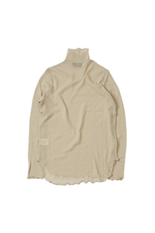 WRYHT - LACE PATTERN TURTLE NECK - NATURAL